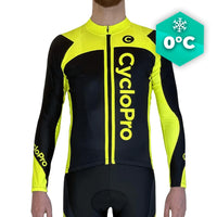 MAILLOT LONG DE CYCLISME JAUNE FLUO - HIVER - FLASH+ Maillot thermique homme GT-Cycle Outdoor Store XS