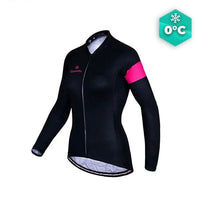 MAILLOT LONG DE CYCLISME ROSE - HIVER - ÉLÉGANCE+ maillot thermique femme GT-Cycle Outdoor Store Noir XS