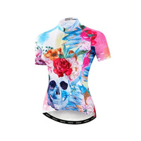 MAILLOT MANCHE COURTE FEMME - QUIET SKULL GT-Cycle Outdoor Store L