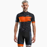 tenue cycliste ete galaxy orange