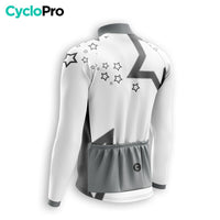 MAILLOT LONG DE CYCLISME AUTOMNE BLANC - STAR+ maillot cyclisme automne GT-Cycle Outdoor Store