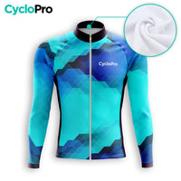 MAILLOT LONG DE CYCLISME HIVER BLEU - HORIZON+ Maillot thermique homme GT-Cycle Outdoor Store