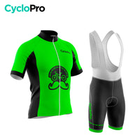 Roupa de ciclismo verde - flor de idade