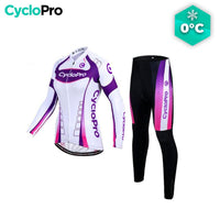 Tenue Vélo Hiver Violet - Confort+ tenue thermique femme CycloPro Sans bretelles XS