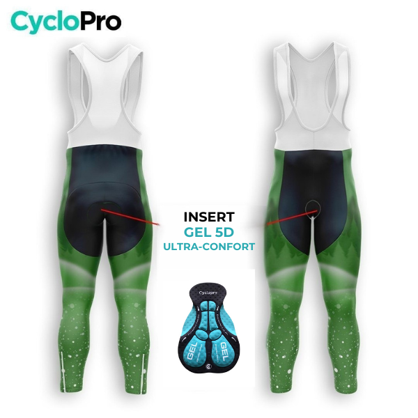 Roupa de ciclismo de inverno homem verde - neve+