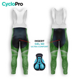 Roupa de ciclismo de inverno homem verde - neve+