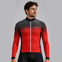 MAILLOT LONG DE CYCLISME HIVER ROUGE - DIMENSION+