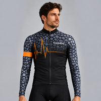 MAILLOT LONG DE CYCLISME ORANGE - HIVER - PULSATION