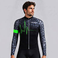 MAILLOT LONG DE CYCLISME VERT - HIVER - PULSATION