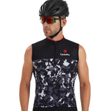 Maillot Cyclisme sans manches Noir et Blanc Military