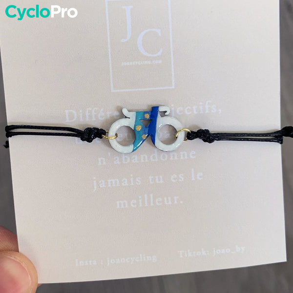 Pulseira de bicicleta branca e azul