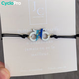 Pulseira de bicicleta branca e azul