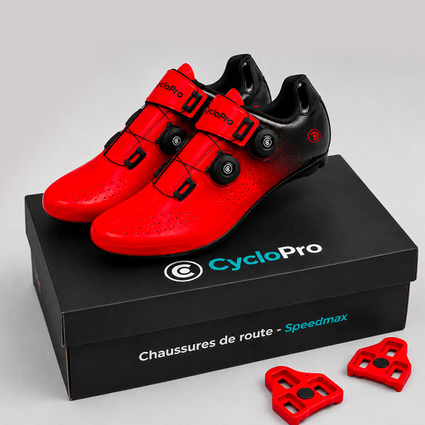 chaussures route cyclisme speedmax rouge 2