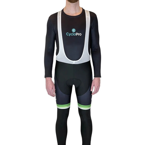 COLLANT CYCLISTE VERT ÉVASION+ - HIVER collant thermique homme GT-Cycle Outdoor Store XS Avec Bretelles 