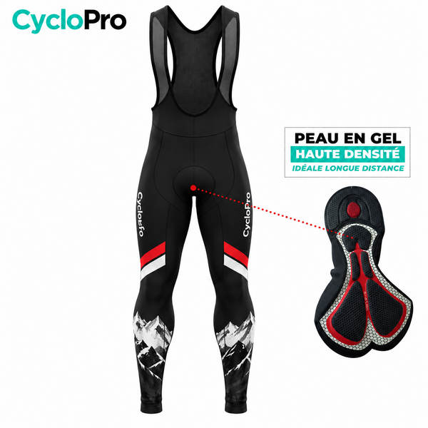 Collant thermique Route des cols - vue de face et peau de chamois gel haute densité