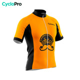 maillot cyclisme orange fleurs de lage 34