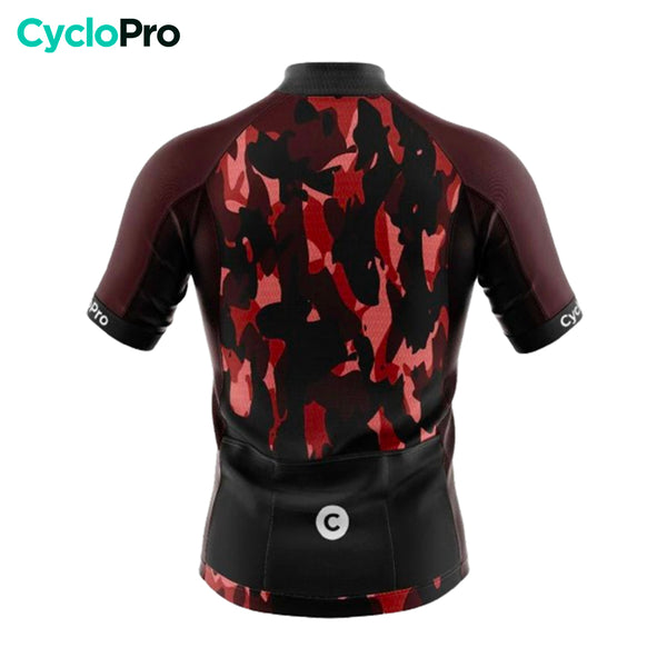 maillot cyclisme rouge militaro dos