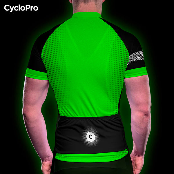 maillot cyclisme vert eklips homme dos