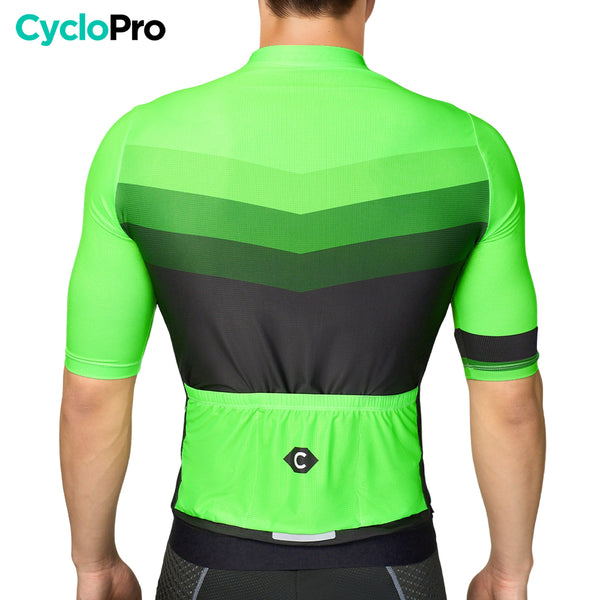 maillot de cyclisme agility vert dos homme