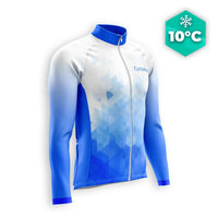 MAILLOT LONG DE CYCLISME AUTOMNE BLEU - CRISTAL+ maillot automne cyclisme GT-Cycle Outdoor Store S 