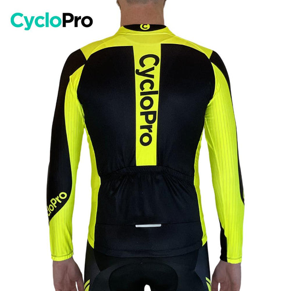 MAILLOT LONG DE CYCLISME JAUNE FLUO - AUTOMNE - FLASH+ Maillot long pour homme GT-Cycle Outdoor Store 