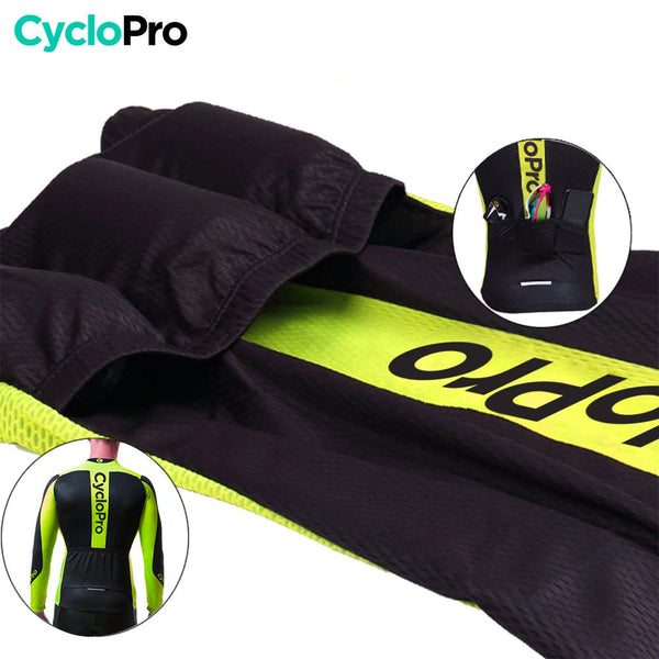 MAILLOT LONG DE CYCLISME JAUNE FLUO - AUTOMNE - FLASH+ Maillot long pour homme GT-Cycle Outdoor Store 