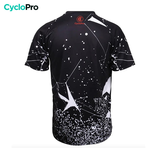 maillot vtt homme manche courte noir et rouge dos