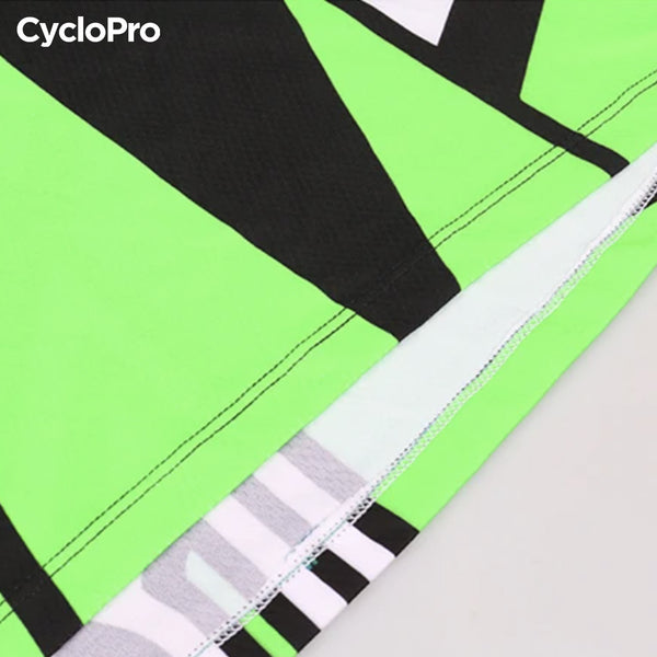 maillot vtt homme manche courte vert fluo noir bas