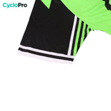 maillot vtt homme manche courte vert fluo noir manches