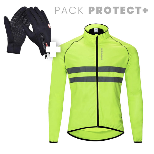 Pack Protect+ | Cycliste Coupe-vent et Gants