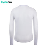 sous maillot velo manches longues dos blanc