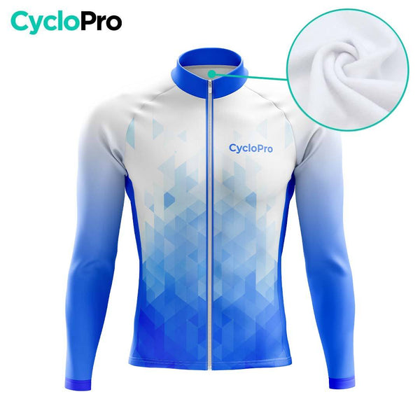 TENUE CYCLISTE AUTOMNE HOMME BLEUE - CRISTAL+ tenue cyclisme homme CycloPro 