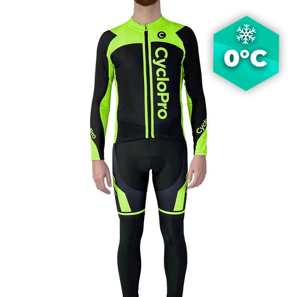 Tenue cycliste hiver verte - Flash+ tenue de cyclisme hiver GT-Cycle Outdoor Store Vert - Bretelles 3XL 