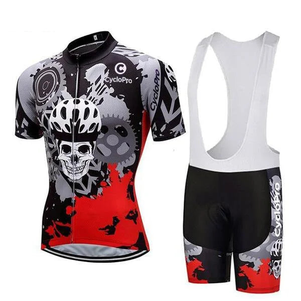 Tenue De Cycliste Route Squelette - Skull+ Tenue de cyclisme été GT-Cycle Outdoor Store Bretelles blanches 4XL 