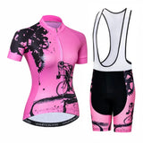 tenue femme cyclisme ete cycling rose bretelles