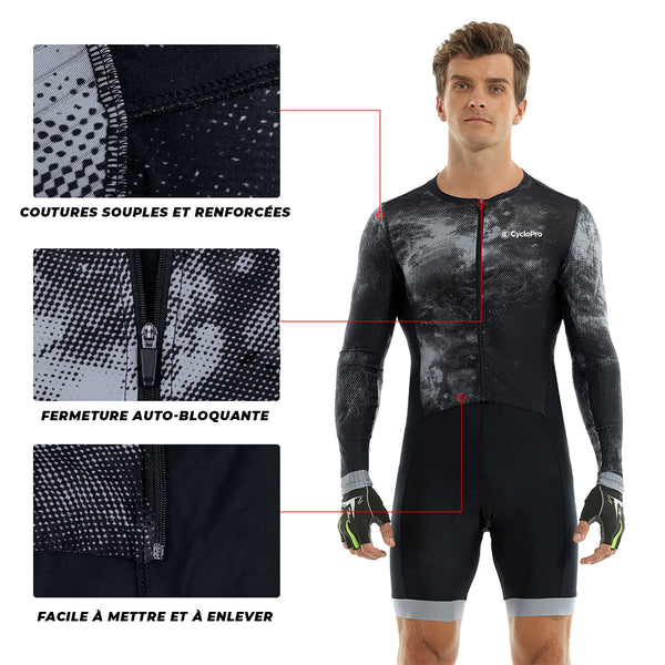 tenue triathlon fermeture eclair