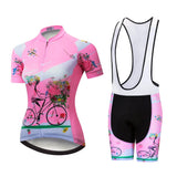 Roupa de bicicleta rosa de estrada - feliz+