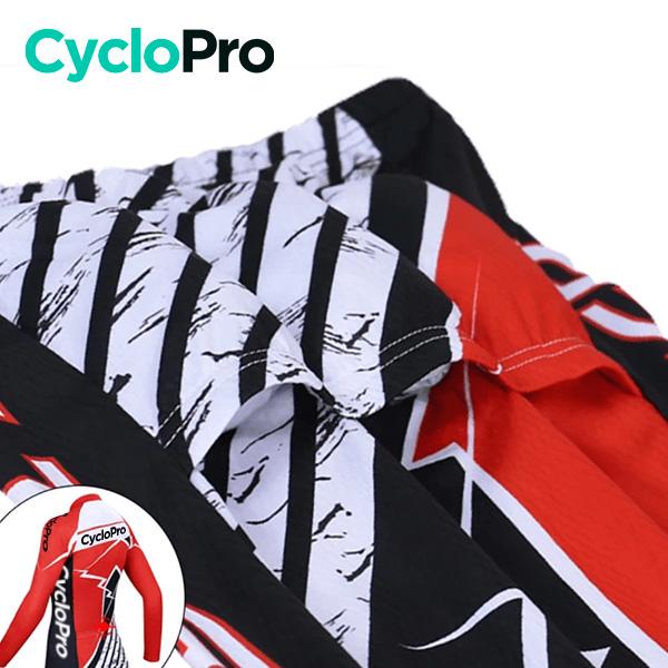 Camisa de ciclismo vermelha e preta longa - inverno - conforto+