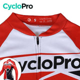 Camisa de ciclismo vermelha e preta longa - inverno - conforto+