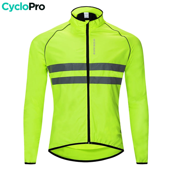 veste coupe-vent cyclisme fluo