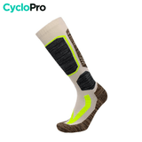 Chaussettes cyclisme hiver blanches confort 1