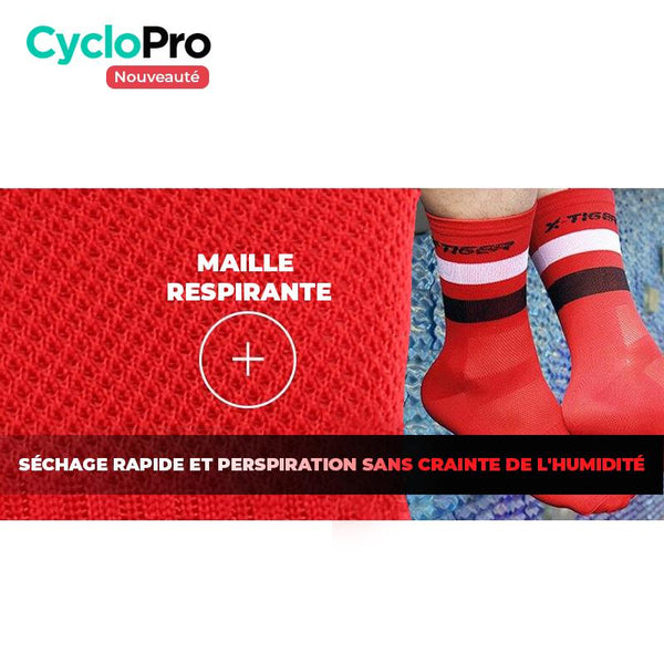 Chaussettes pour cycliste Noire Chaussettes respirantes X-TIGER Official Store 