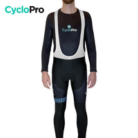 COLLANT CYCLISTE BLEU LIBERTY+ - AUTOMNE - HOMME - DESTOCKAGE cuissard long homme CycloPro XS Avec Bretelles 