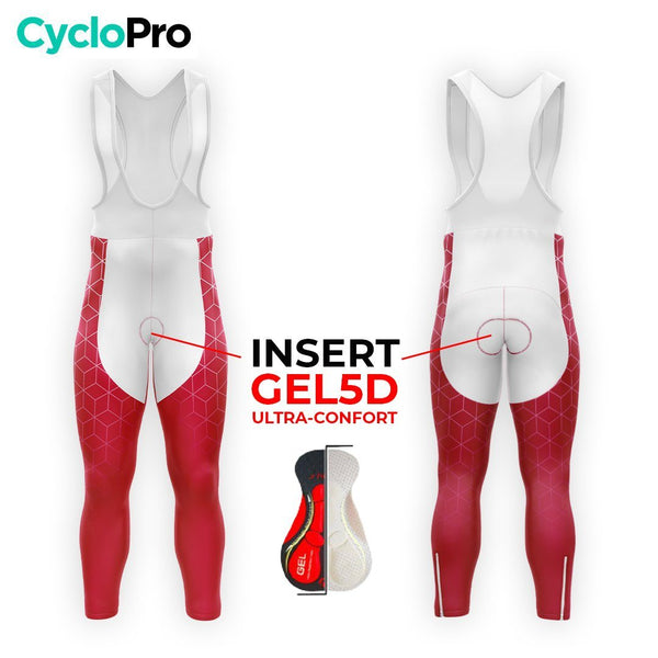 COLLANT CYCLISTE HIVER HOMME / GRENAT - CUBIC+ cuissard long homme GT-Cycle Outdoor Store 