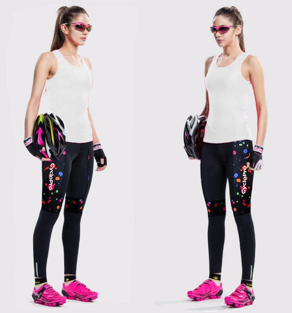 COLLANT CYCLISTE POUR FEMMES AUTOMNE - PAINT+ Collant cyclisme femme CycloPro 