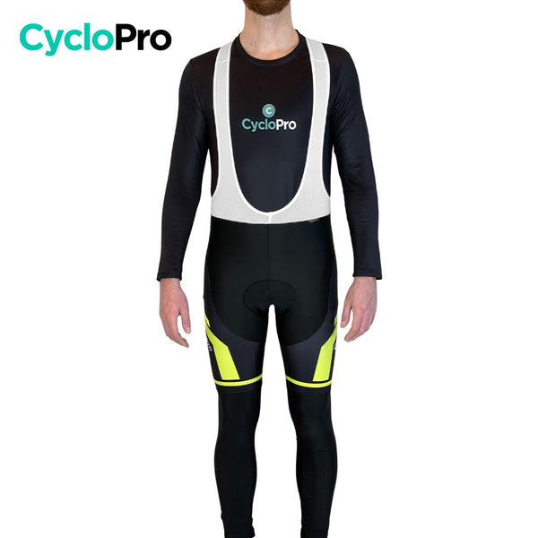 COLLANT CYCLISTE THERMIQUE JAUNE - HIVER - HOMME - DESTOCKAGE cuissard long homme GT-Cycle Outdoor Store XS 