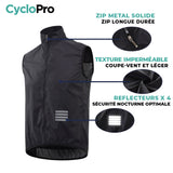 Gilet Coupe-vent - Light & Protect - DESTOCKAGE gilet coupe-vent CycloPro 