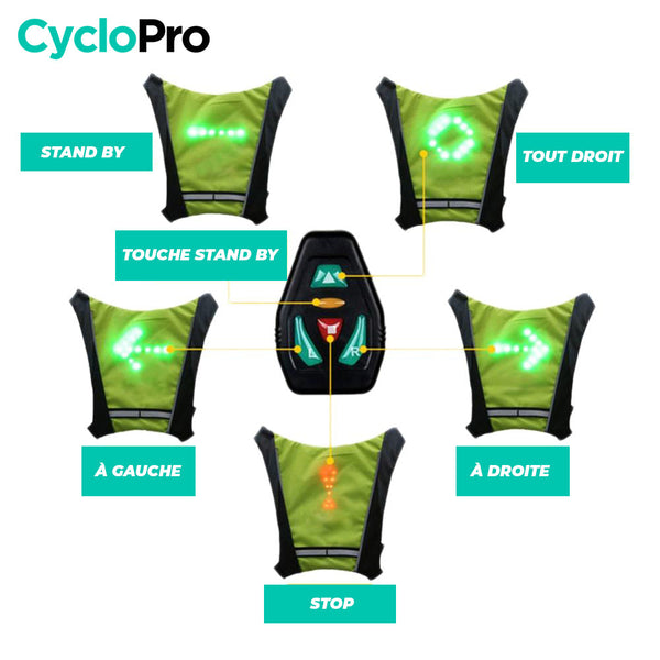 Gilet de vélo lumineux - Securimax Gilet lumineux Cyclo Pro 