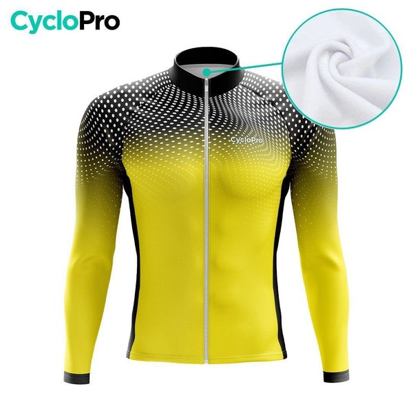 MAILLOT LONG DE CYCLISME AUTOMNE JAUNE - DIMENSION+ maillot automne cyclisme GT-Cycle Outdoor Store 