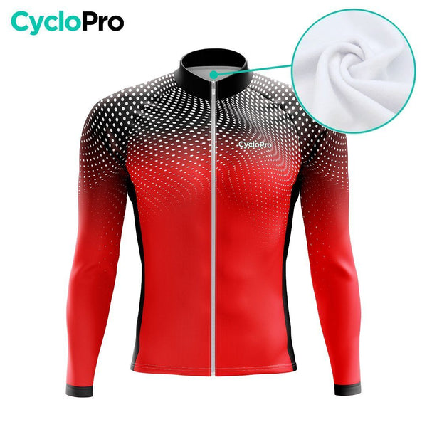 MAILLOT LONG DE CYCLISME AUTOMNE ROUGE - DIMENSION+ maillot automne cyclisme GT-Cycle Outdoor Store 